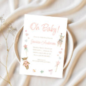 Roze Het is een Meisje Speelgoed Rustiek Baby sho Kaart