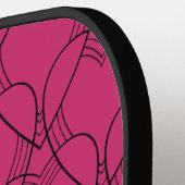 Roze het Monogram van het Patroon van het Kunstpat Pickleball Paddle (Links Detail)