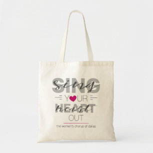 Roze het Zingelen Uw Canvas tas van het hart uit