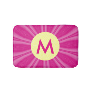 Roze Hete Felle Zonneuitbarsting Monogram Gele Cir Badmat