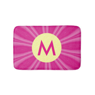 Roze Hete Felle Zonneuitbarsting Monogram Gele Cir Badmat