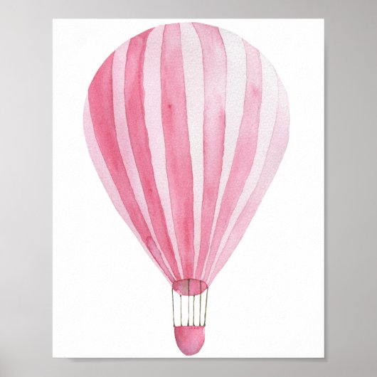 Roze hete luchtballon - aerostat poster (Voorkant)