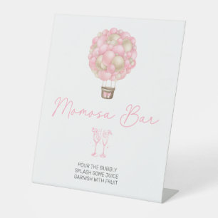 Roze Hete Luchtballon Baby shower Momosa Bar Reclamebord Met Voetstuk