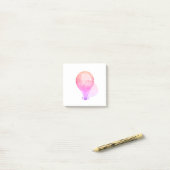 Roze  hete luchtballon - kaartennoten post-it® notes (Op bureau)