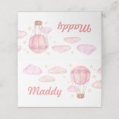 Roze Hete Luchtballon plaatskaart (Buitenkant ongevouwen)