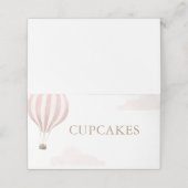 Roze Hete Luchtballon Verjaardag Voedsel Etiketten (Buitenkant ongevouwen)