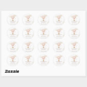Roze Hete Luchtballon Wolken Baby shower Ronde Sticker (Vel)