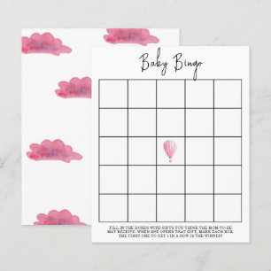 Roze heteluchtballon - Baby shower bingogame
