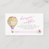 Roze heteluchtballon luierkaartje informatiekaartje (Voorkant)