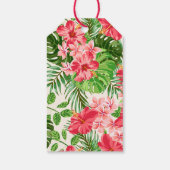 Roze Hibiscus 80th Birthday Party Gift Label Cadeaulabel (Achterkant)