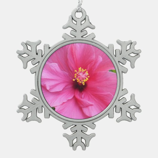 Roze Hibiscus aangepaste ornamenten (Voorkant)