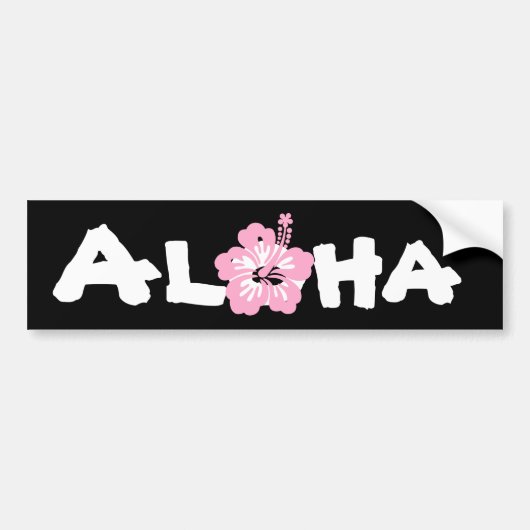 roze hibiscus aloha bumpersticker (Voorkant)