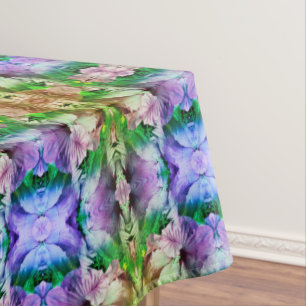 Roze Hibiscus Bloem Abstract Verstoord Tafelkleed