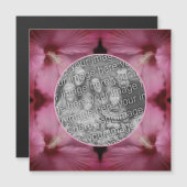 Roze Hibiscus Bloem Creëer Uw Eigen Fotomagneet (Voorkant / Achterkant)