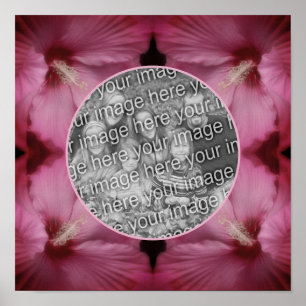 Roze Hibiscus Bloem Frame Maak Je Eigen Foto Poster