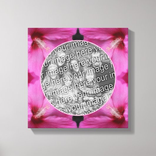 Roze Hibiscus Bloem Maak Je Eigen Foto Canvas Afdruk (Voorkant)