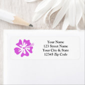 Roze hibiscus bloem retour adres labels (Insitu)