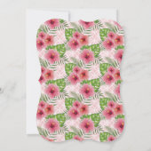 Roze Hibiscus Bloem Verjaardag Uitnodiging (Achterkant)