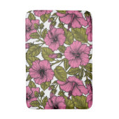 Roze hibiscus bloemen badmat (Voorkant Verticaal)