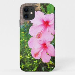 Roze Hibiscus bloemen iPhone 11 Hoesje