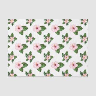 Roze Hibiscus Bloemen (Design 41 Pink Series) Tissuepapier