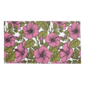 Roze hibiscus bloemen kussensloop (Achterkant-Links)