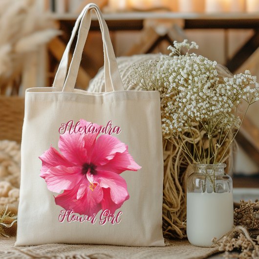 Roze Hibiscus Bruidsmeisje Persoonlijk Tote Bag