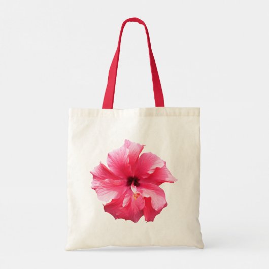 Roze Hibiscus Bruiloft Welkom Custom Tote Bag (Achterkant)