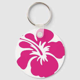 Roze Hibiscus Design Sleutelhanger