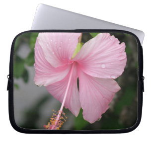 Roze Hibiscus Electronics Bag Laptop Sleeve