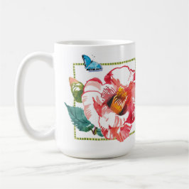 Roze Hibiscus en Red Camellia Garden Floral groot Koffiemok