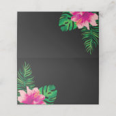 Roze Hibiscus en tropische bladeren (Buitenkant ongevouwen)