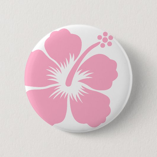 Roze hibiscus F Ronde Button 5,7 Cm (Voorkant)