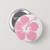Roze hibiscus F Ronde Button 5,7 Cm (Voorkant /achterkant)