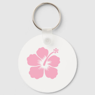Roze hibiscus F Sleutelhanger