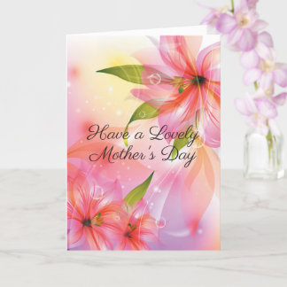 Roze Hibiscus Floral Mum Mooie Moederdag Kaart