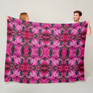 Roze Hibiscus Flower Abstract Fleece Deken