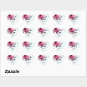 Roze Hibiscus Flower Heart Sticker (Vel)