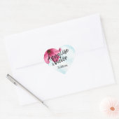 Roze Hibiscus Flower Heart Sticker (Envelop)