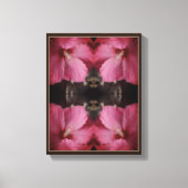 Roze Hibiscus Flower Partiële kleur Abstract Canvas Afdruk (Voorkant)