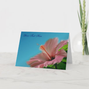 Roze Hibiscus Flower Photo Card Kaart