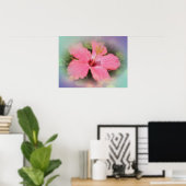 Roze Hibiscus Flower Poster (Thuiskantoor)