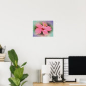 Roze Hibiscus Flower Poster (Thuiskantoor)