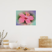 Roze Hibiscus Flower Poster (Keuken)