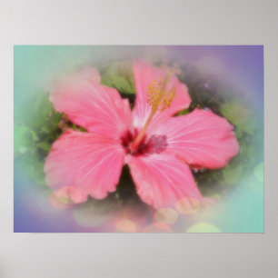 Roze Hibiscus Flower Poster