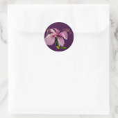 Roze Hibiscus Flower Side Uitzicht Ronde Sticker (Tas)