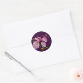 Roze Hibiscus Flower Side Uitzicht Ronde Sticker (Envelop)