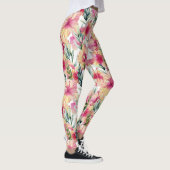 Roze Hibiscus Garden Leggings (Rechts)