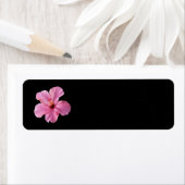 Roze Hibiscus Hawaii Bloem Gepersonaliseerd Sjablo Etiket (Insitu)