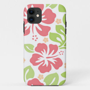 roze hibiscus Hawaiiaans bloempatroon iPhone 11 Hoesje